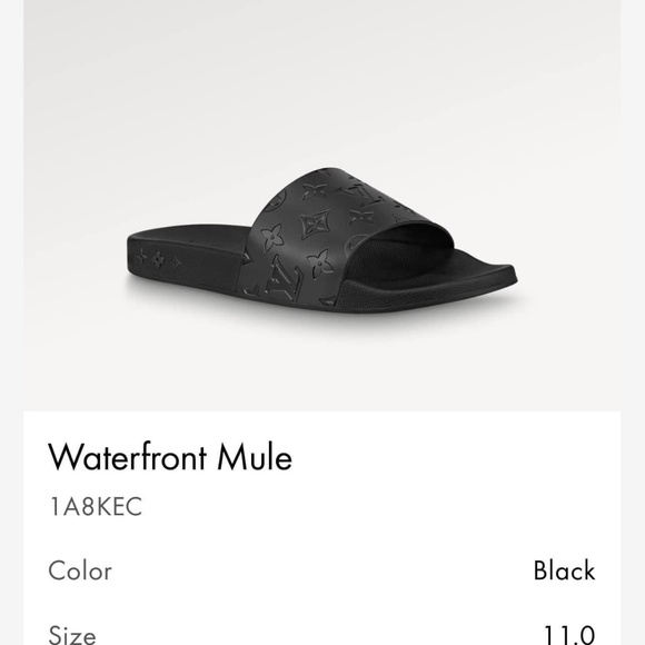 Authentic Louis Vuitton Size 11 Black Waterfront Mule - Picture 8 of 8